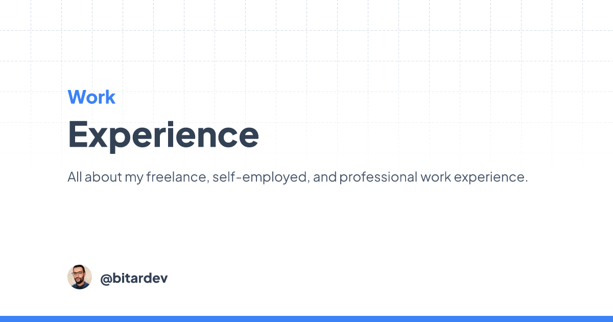 Experience — Ucef · Front-End Developer